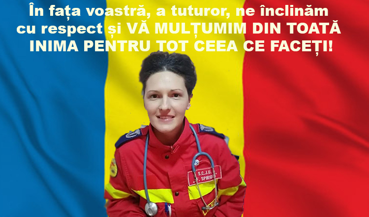Asistentă din Iași : „Îmi pare rău că nu pot să vă strâng în brațe, dar vă rog să aveți grijă de voi, vă iubesc mult!”